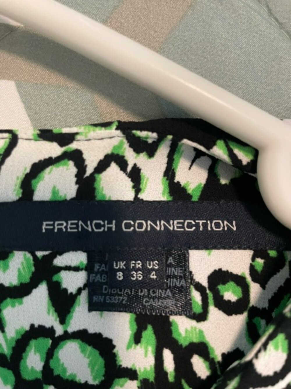 French Connection US4 mini Dress green leopard print shift EUC - Picture 3 of 3